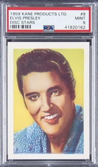 1959 Kane Products Ltd. "Disc Stars" #9 Elvis Presley – PSA MINT 9